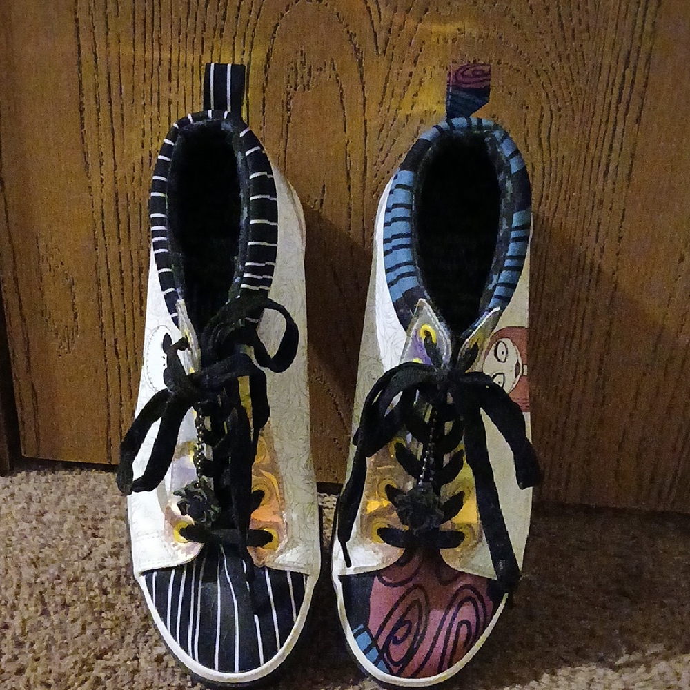 Disney Womens Sneakers with Black, White, and Blue Accents